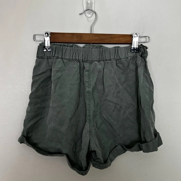 Aerie • Army Green Lyocell Shorts - Picture 2 of 5